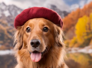 Poster - Dog with beret