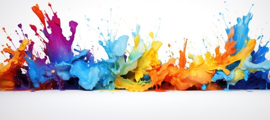 Poster - Abstract splashes of paint on white background