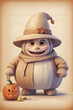 halloween scarecrow with pumpkin