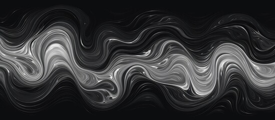 Poster - A background featuring an artistic blend of black and white colors in abstract wavy lines.
