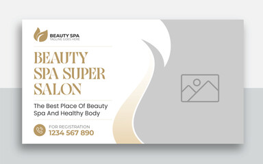 Wall Mural - Beauty spa web banner template design | Health and body massage, salon, cosmetic treatment service marketing video thumbnail