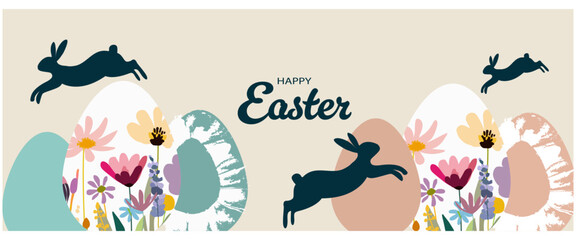 Wall Mural -  Happy Easter background for poster, cover or postcard.