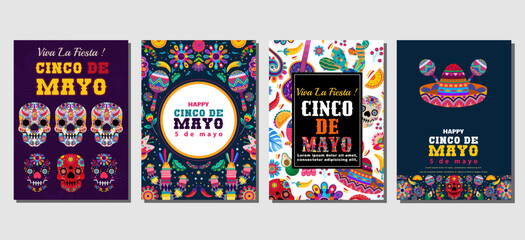 Elegant cinco de mayo Set of greeting cards, posters, holiday covers