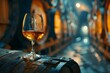 Vintage Fortified Wine Shining on an Antique Barrel