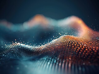 Poster - Abstract image of a wave with dots on it.
