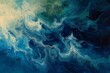 Abstract Painting With Blue and Green Colors, A flowing, impressionistic painting of data in the cloud, AI Generated