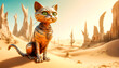 Fantastic lonely desert sand cat