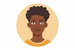 minimalistic cute 15 years old BLACK man portrait avatar icon, slightly smiling, BRAIDS HAIR, round background, flat design, vector, svg --ar 3:2 Job ID: 6aa426f5-337b-4eda-b5a7-563f69e07c66