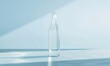 Crystal clear glass bottle mockup showcasing a premium quality mineral water sourced from natural springs