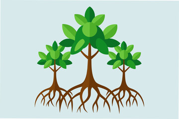 Wall Mural - Tree roots mangrove vector illustration