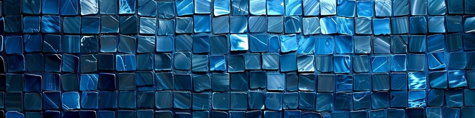 Sticker - Abstract blue background with cubes.