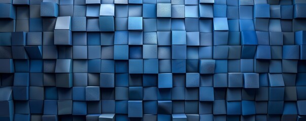 Wall Mural - Abstract blue background with cubes.