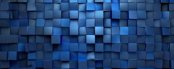 Sticker - Abstract blue background with cubes.