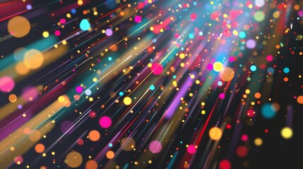 Aufkleber - A burst of colorful dots and lines arranged in a dynamic pattern AI generated illustration
