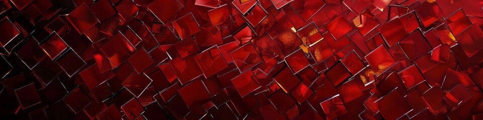 Canvas Print - Abstract red background with cubes.