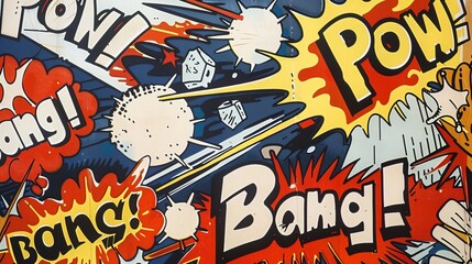 comic book speech bubbles pow and bang ai generated illustration