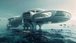 A futuristic underwater research station studying marine ecosystems and biodiversity conservation AI generated illustration