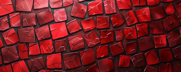 Canvas Print - Abstract red background with cubes.