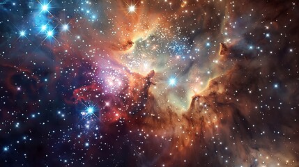 Aufkleber - A serene view of a distant star cluster AI generated illustration