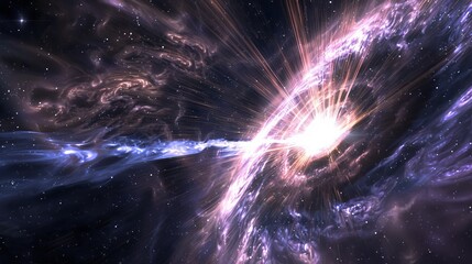 Aufkleber - A serene view of a pulsar emitting radiation beams AI generated illustration