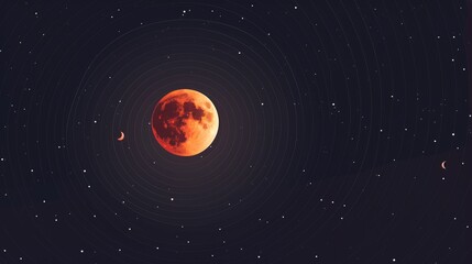 Poster - A simple depiction of a lunar eclipse AI generated illustration