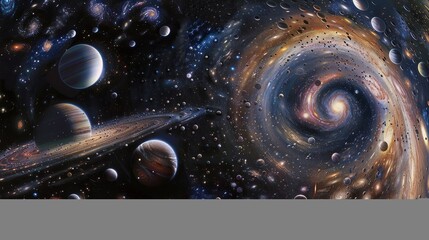 Aufkleber - A simple representation of the cosmic scale of the observable universe AI generated illustration