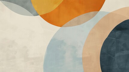 Leinwandbilder - Abstract shapes in calming hues AI generated illustration