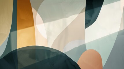 Poster - abstract shapes in calming hues ai generated illustration
