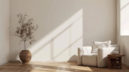 Poster - Elegant movement in minimalist design AI generated illustration