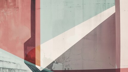 Poster - Geometric beauty in muted tones  AI generated illustration