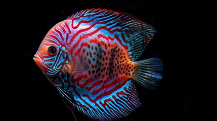 Marine exotic bright colored fish background.