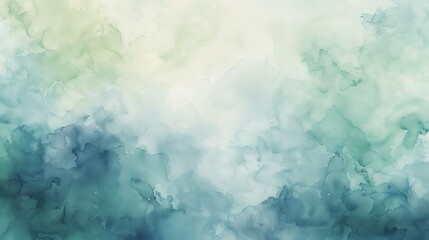 Aufkleber - Soft pastel blue and green shades blending together in a soothing watercolor effect AI generated illustration
