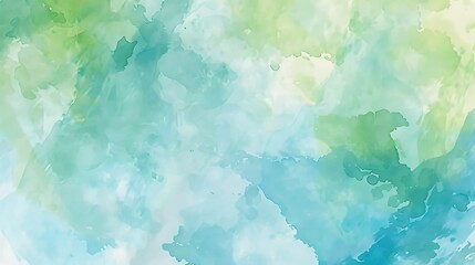 Poster - Soft pastel blue and green shades blending together in a soothing watercolor effect AI generated illustration