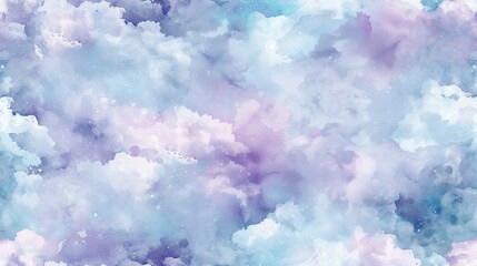 Aufkleber - Soft pastel blue and purple tones in a dreamy cloud pattern for a calming atmosphere AI generated illustration