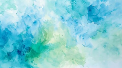 Aufkleber - Soft pastel blue and green shades blending together in a soothing watercolor effect  AI generated illustration