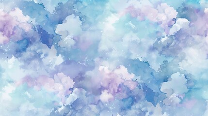 Aufkleber - Soft pastel blue and purple tones in a dreamy cloud pattern for a calming atmosphere AI generated illustration