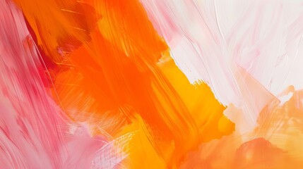 Aufkleber - Warm pastel orange and pink tones in a lively abstract print for a vibrant space AI generated illustration