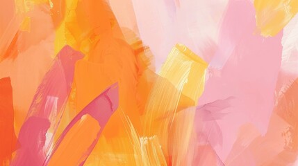 Aufkleber - Warm pastel orange and pink tones in a lively abstract print for a vibrant space  AI generated illustration