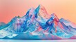 Whimsical Fractal-Inspired Mountain Range in Vibrant Pastel Tones