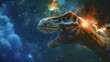 A dinosaur going on a pretend space mission AI generated illustration
