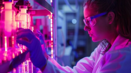 Aufkleber - A cutting-edge research lab where scientists push the boundaries of technology and discovery AI generated illustration