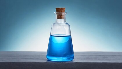 Wall Mural - Generated image of blue liquid in a glass