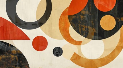 Aufkleber - Abstract shapes in a harmonious composition AI generated illustration