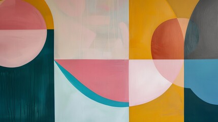Leinwandbilder - Abstract shapes in a harmonious composition AI generated illustration