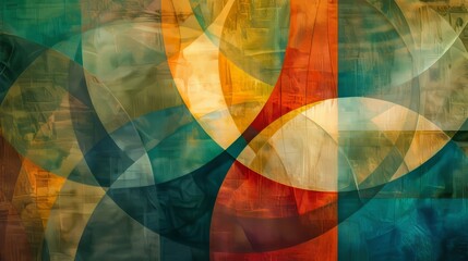 Aufkleber - Abstract shapes in a harmonious composition AI generated illustration