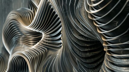 Aufkleber - Fine lines and curves creating an abstract pattern AI generated illustration