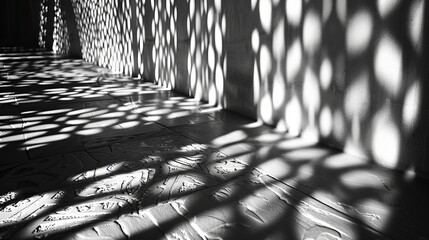 Poster - Intricate patterns of light and shadow on a textured surface AI generated illustration