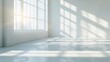 © Alex - Minimalist Product Display in Empty White Studio with Shadowed Window Generative AI