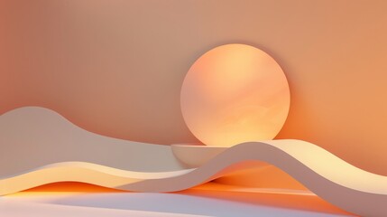 Aufkleber - Simple shapes layered on top of each other AI generated illustration