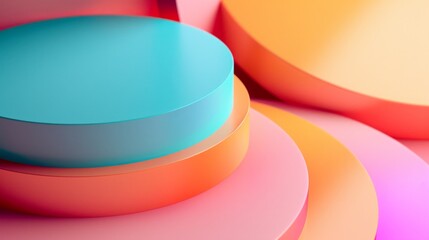 Leinwandbilder - Simple shapes layered on top of each other AI generated illustration